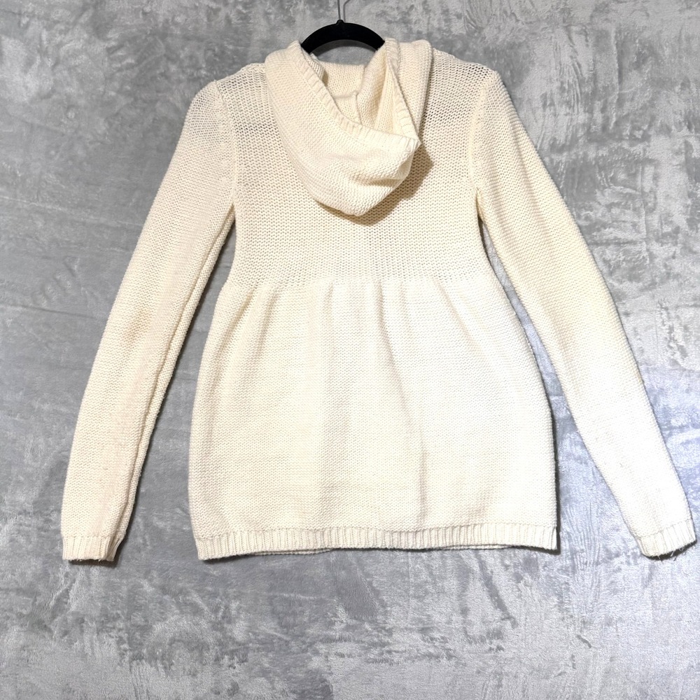 Energie Y2K Women's Sz M Button Front Hooded HighWaist Babydoll Cardigan Sweater - Picture 2 of 12